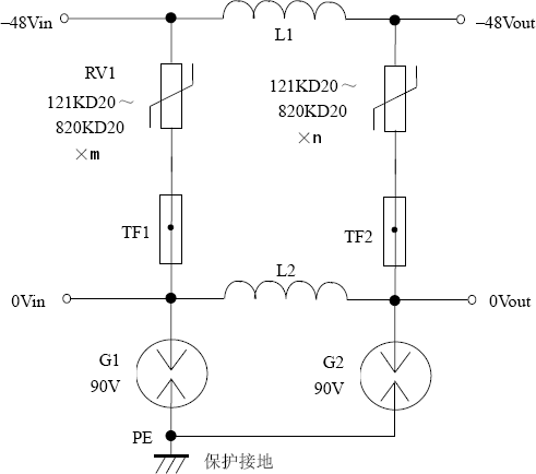 直流电源-48V防雷电路